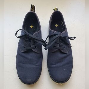 Dr. Martens Women's 9 Black Canvas Soho AW004 Three Eye Lace Up Shoe